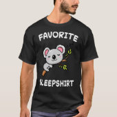 Lazy Koala Koalas Beren Nap Sleeping Sleep Pajamas T-shirt (Voorkant)