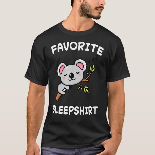 Lazy Koala Koalas Beren Nap Sleeping Sleep Pajamas T-shirt (Voorkant)