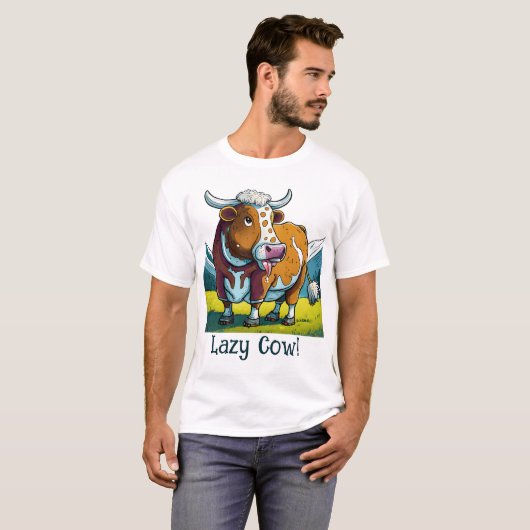Lazy Koe T-shirt (Voorkant volledig)