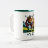 Lazy Koe Tweekleurige Koffiemok (Voorkant links)