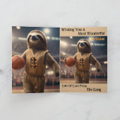 Lazy Layups: A Sloth's Game Verjaardag Kaart (Binnen)