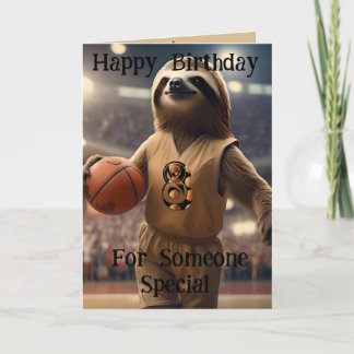Lazy Layups: A Sloth's Game Verjaardag Kaart