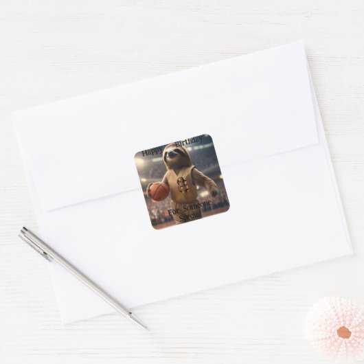 Lazy Layups: een luiaards spel Vierkante Sticker (Envelop)