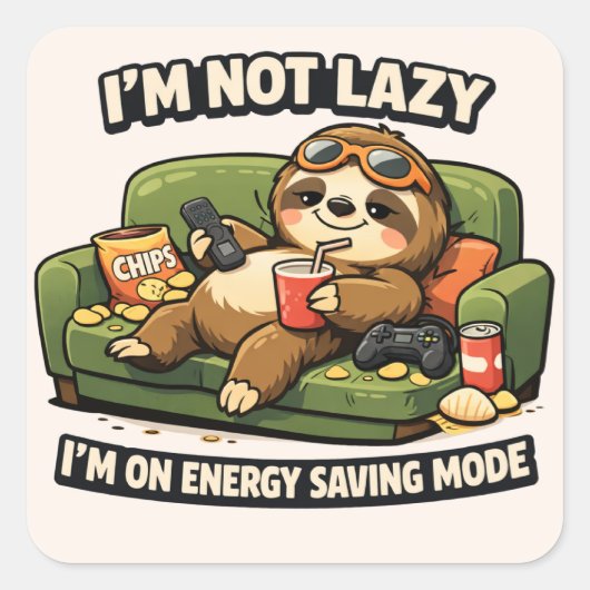 Lazy Level: Expert Vierkante Sticker (Voorkant)