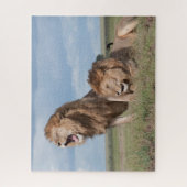 Lazy Lion Brothers op de Savannah Legpuzzel (Verticaal)