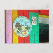 Lazy Lizard Sign on Caye Caukler Belize Briefkaart (Voorkant)