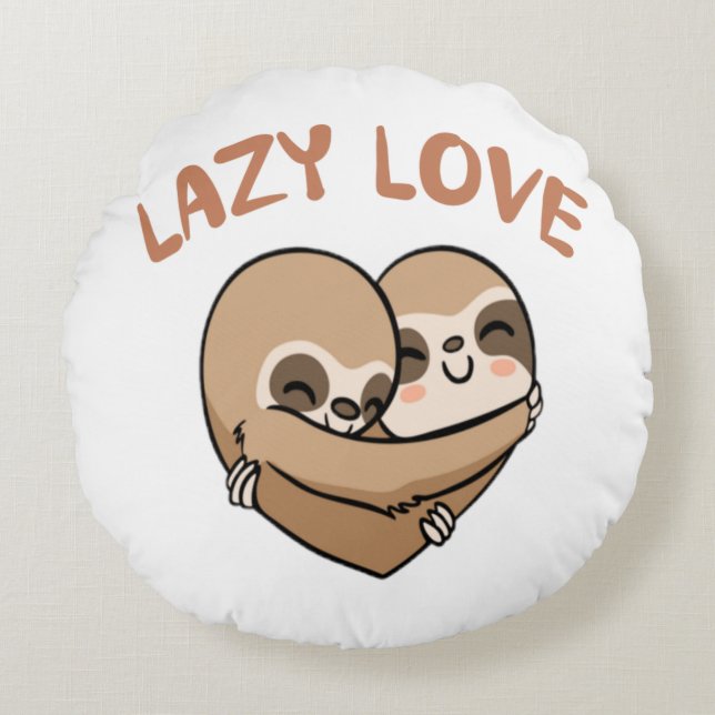 Lazy Love Rond Kussen (Voorkant)