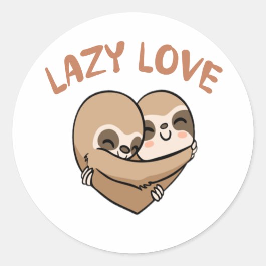 Lazy Love Ronde Sticker (Voorkant)