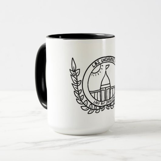 LAZY MAAR INTELLIGENT (TM) UNIVERSITEITSKOFEE-MOK MOK (Voorkant links)