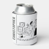 Lazy Man kijkt naar paardenraces op televisie Blikjeskoeler (Blikje Voorkant)