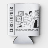 Lazy Man kijkt naar paardenraces op televisie Blikjeskoeler (Voorkant)