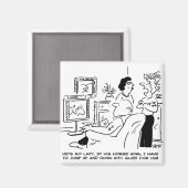 Lazy Man kijkt naar paardenraces op televisie Magneet (Voorkant / Achterkant)