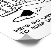 Lazy Man kijkt naar paardenraces op televisie Poster (Hoek)