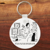 Lazy Man kijkt naar paardenraces op televisie Sleutelhanger (Voorkant)