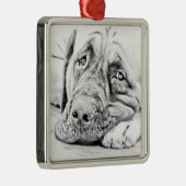 Lazy Mastiff Metalen Ornament (Rechts)