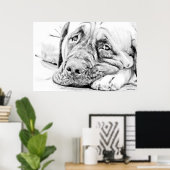 Lazy Mastiff Poster (Thuiskantoor)