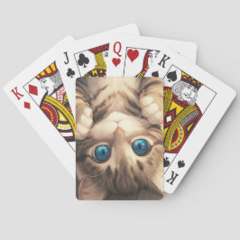 Lazy Moment van een Blue-Eyed Kitten Pokerkaarten