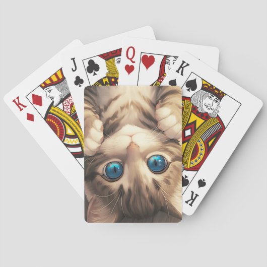 Lazy Moment van een Blue-Eyed Kitten Pokerkaarten (Achterkant)