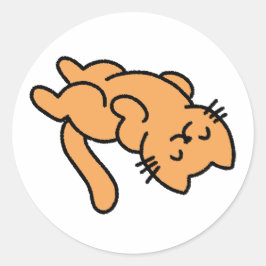 Lazy Oranje Cat Ronde Sticker