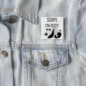 Lazy Panda Badge Vierkante Button 5,1 Cm (In situ)