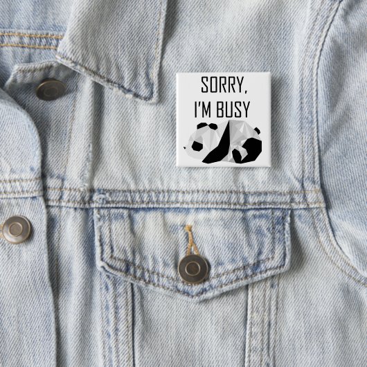 Lazy Panda Badge Vierkante Button 5,1 Cm (In situ)