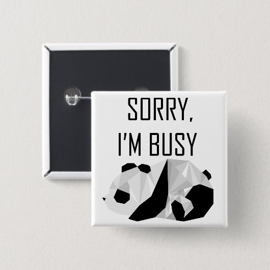 Lazy Panda Badge Vierkante Button 5,1 Cm (Voorkant /achterkant)