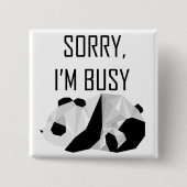 Lazy Panda Badge Vierkante Button 5,1 Cm (Voorkant)