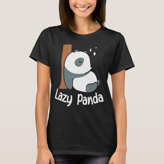 Lazy Panda Bamboo Cute Panda beer Dier T-shirt (Voorkant)
