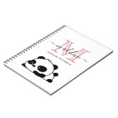 Lazy Panda Blush Pink Monogram Script Notitieboek (Linkerzijde)