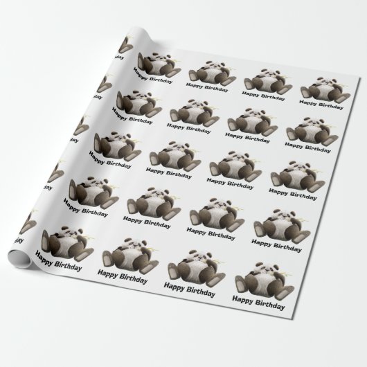 Lazy Panda Cadeaupapier (Uitgerold)