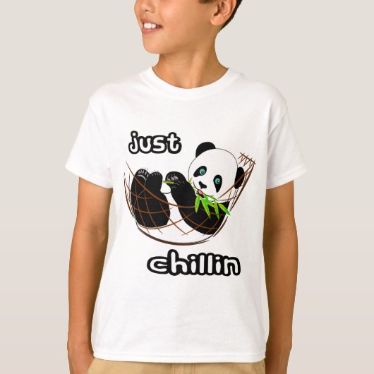 Lazy Panda Chillin White Boys T-shirt (Voorkant)