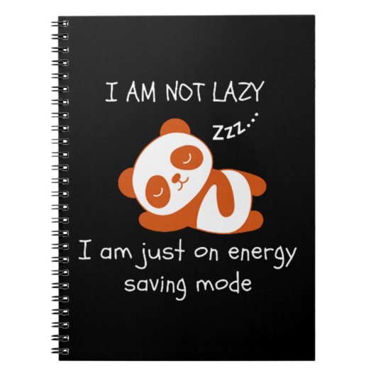 Lazy Panda Funny Notitieboek (Voorkant)