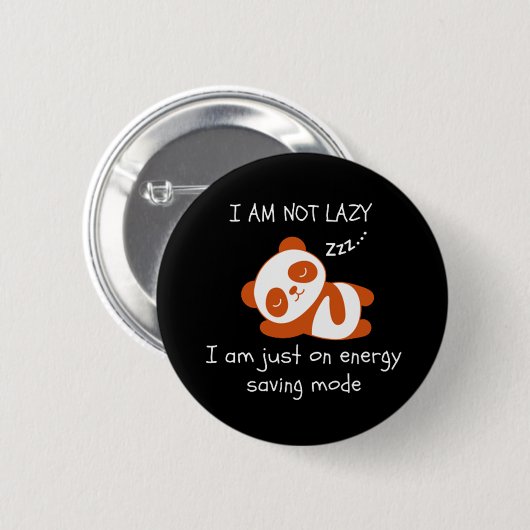Lazy Panda Funny Ronde Button 5,7 Cm (Voorkant /achterkant)