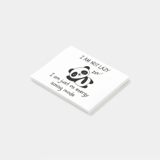 lazy panda grappig bericht post-it® notes (Schuin)