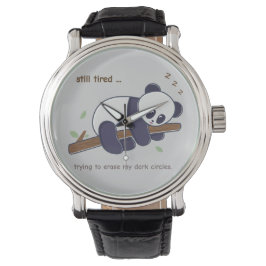 Lazy Panda Quote - Nog steeds moe & donkere kringe Horloge