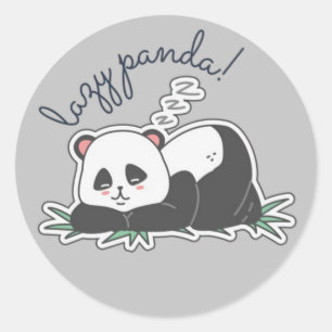 Lazy Panda Ronde Sticker