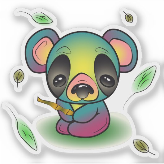 Lazy Panda Sticker (Voorkant)