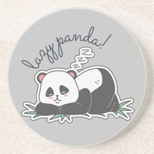 Lazy Panda Zandsteen Onderzetter (Voorkant)