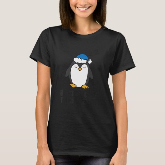 Lazy Penguin Tardy Beter laat dan nooit pinguïn T-shirt (Voorkant)