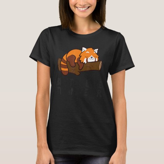 Lazy Red Panda Tardy beter laat dan nooit Red Pa T-shirt (Voorkant)