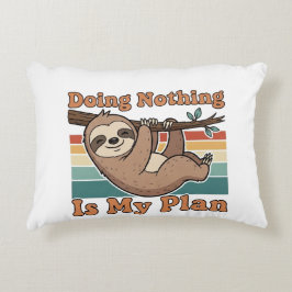 Lazy Retro Sloth Quote Rectangular Pillow Accent Kussen