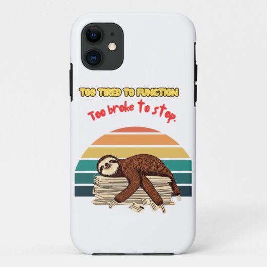 Lazy Retro Tired and Sarcastic Case-Mate iPhone Case (Achterkant)