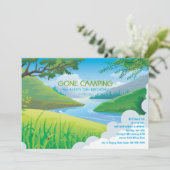 Lazy River Camping Birthday Uitnodiging (Staand voorkant)