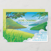 Lazy River Camping Birthday Uitnodiging (Voorkant / Achterkant)
