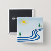 Lazy River Vierkante Button 5,1 Cm (Voorkant /achterkant)