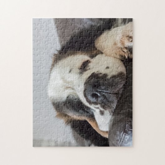 Lazy Saint Bernard dog Legpuzzel (Verticaal)