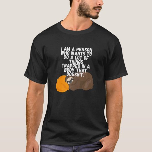 Lazy Sleeping Sloth Slaap Bedtijd T-shirt (Voorkant)