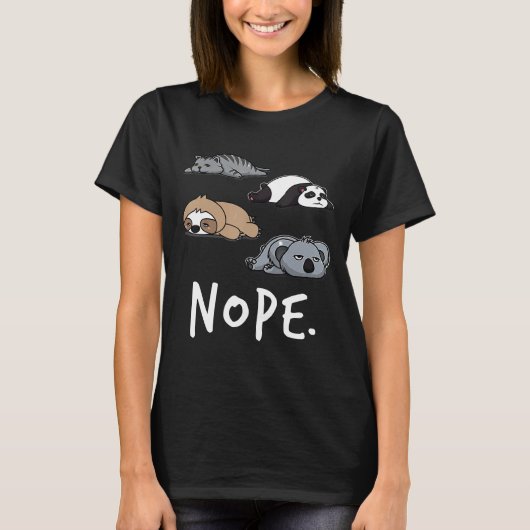 Lazy Sleepy Cat Sloth Panda Koala Beer Procrastina T-shirt (Voorkant)