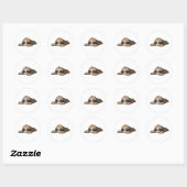 Lazy sloth beer illustratie ronde sticker (Vel)