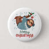 Lazy Sloth Christmas Button (Voorkant)